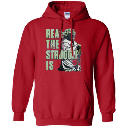 Film T-shirt Star Wars Yoda Real The Struggle Is Graphic Red