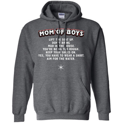 Mom Of Boys You Have To Wear A Shirt Aim For The Water Shirt G185 Gildan Pullover Hoodie 8 Oz. Dark Heather
