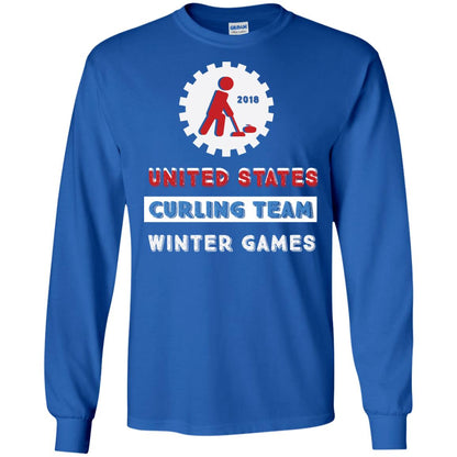 United States Curling Team Winter Games Curling Lover T-shirt Royal
