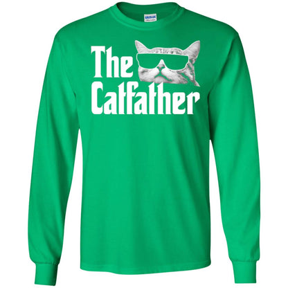 Funny Gift Shirt For Cat Daddy The Catfather T-shirt Irish Green