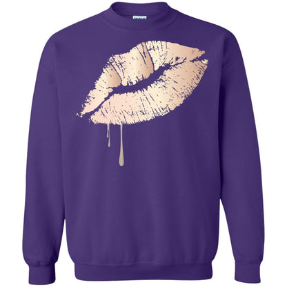Rose Gold Dripping Lips T-shirt Purple