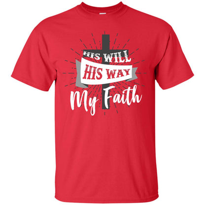 His Will His Way My Faith Christian T-shirt Red
