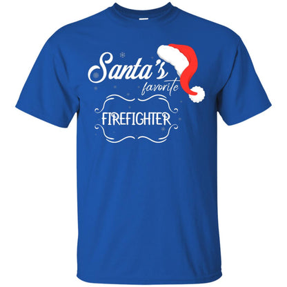 Santa's Favorite Firefighter Firefighting X-mas Gift Shirt For Mens Womens Royal