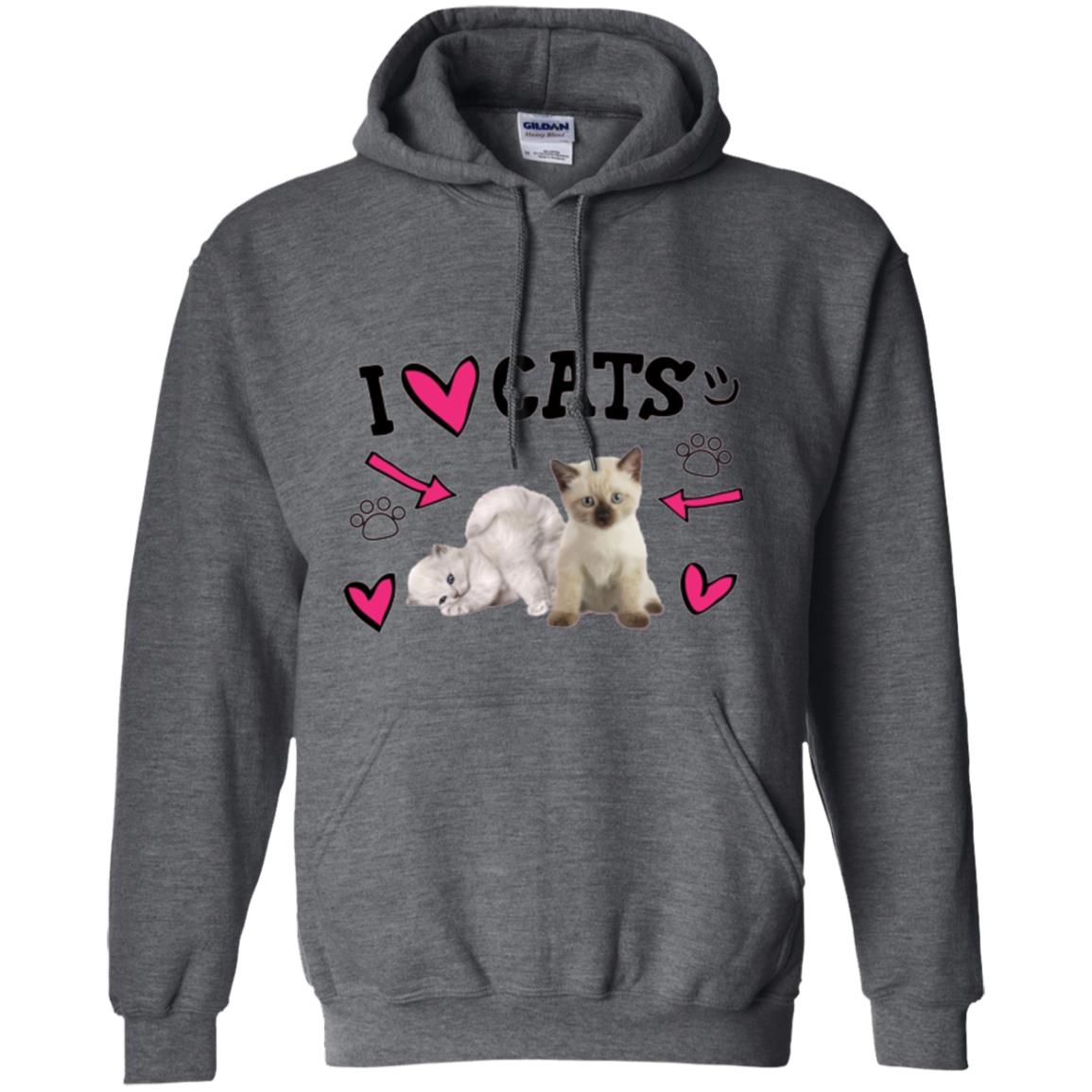 Cat Lover T-shirt I Love Cats Dark Heather