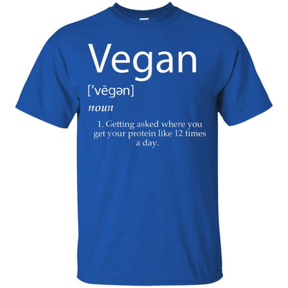 Vegan Definition Shirt Funny Veganism Protein Cookbook Royal