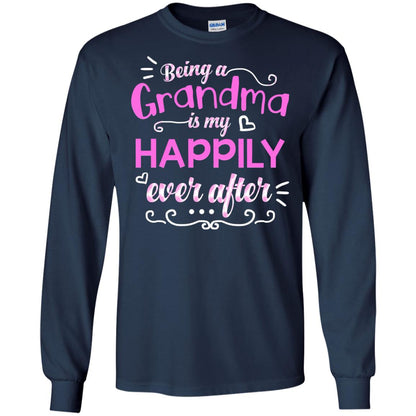Being A Grandma Is My Happily Ever After Grandmom Shirt Navy