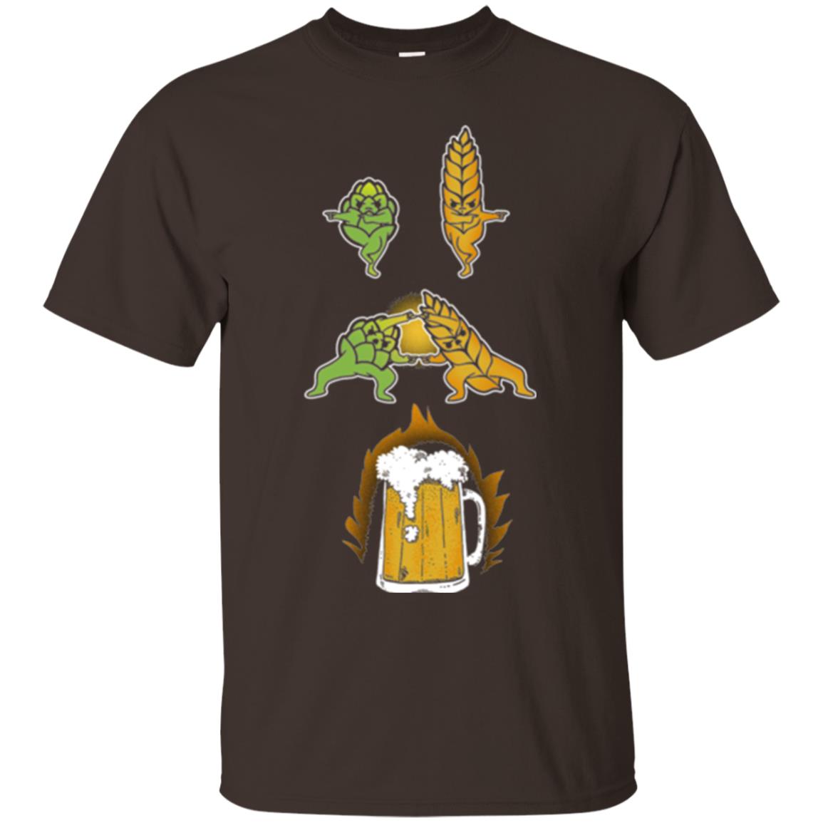 Hop And Malt Fusion To Beer Funny Beer Lover T-shirt Dark Chocolate