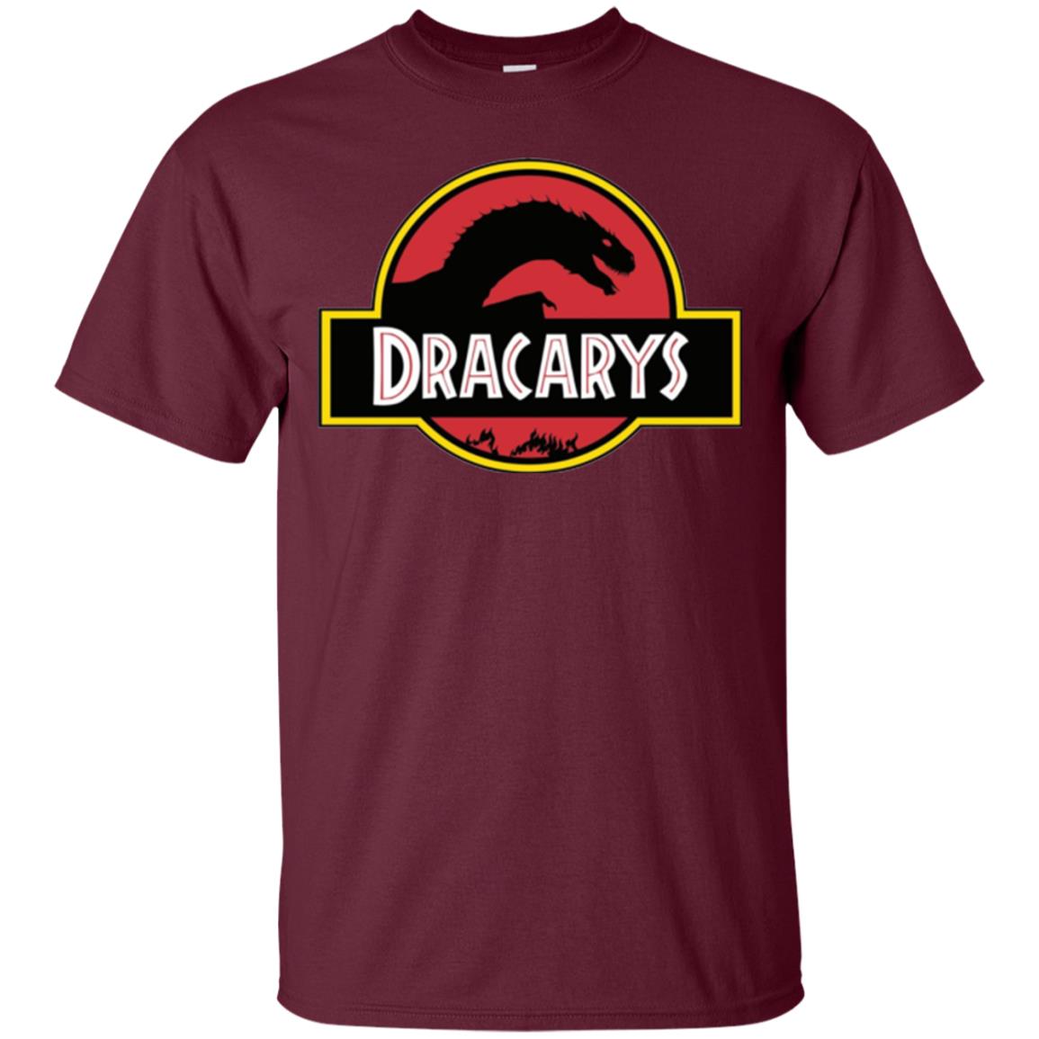 Dracarys Dragon Dinosaur T-shirt Maroon