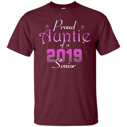 Proud Auntie Of 2019 Senior Aunt Shirt Maroon