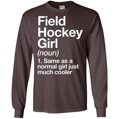 Field Hockey Girl Definition Hockey Lover T-shirt Dark Chocolate
