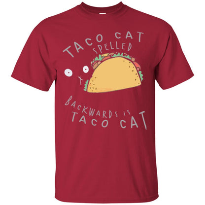Cat Lovers T-shirt Taco Cat Spelled Backward Is Taco Cat Cardinal