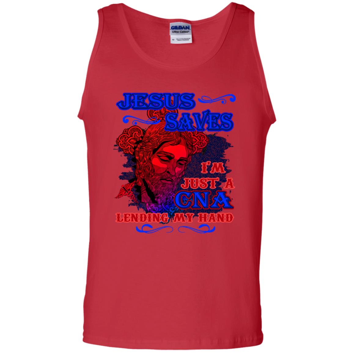 Jesus Saves I'm Just A Cna Lending My Hand Christian Gift Shirt Red