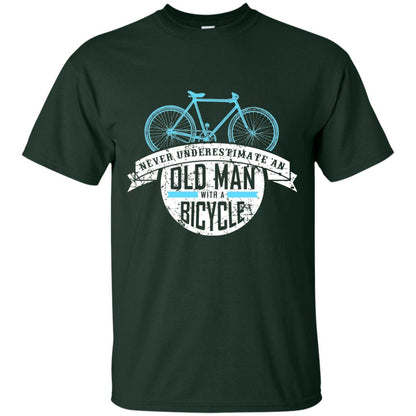 Mens Never Underestimate An Old Man With A Bicycle T-shirt Forest