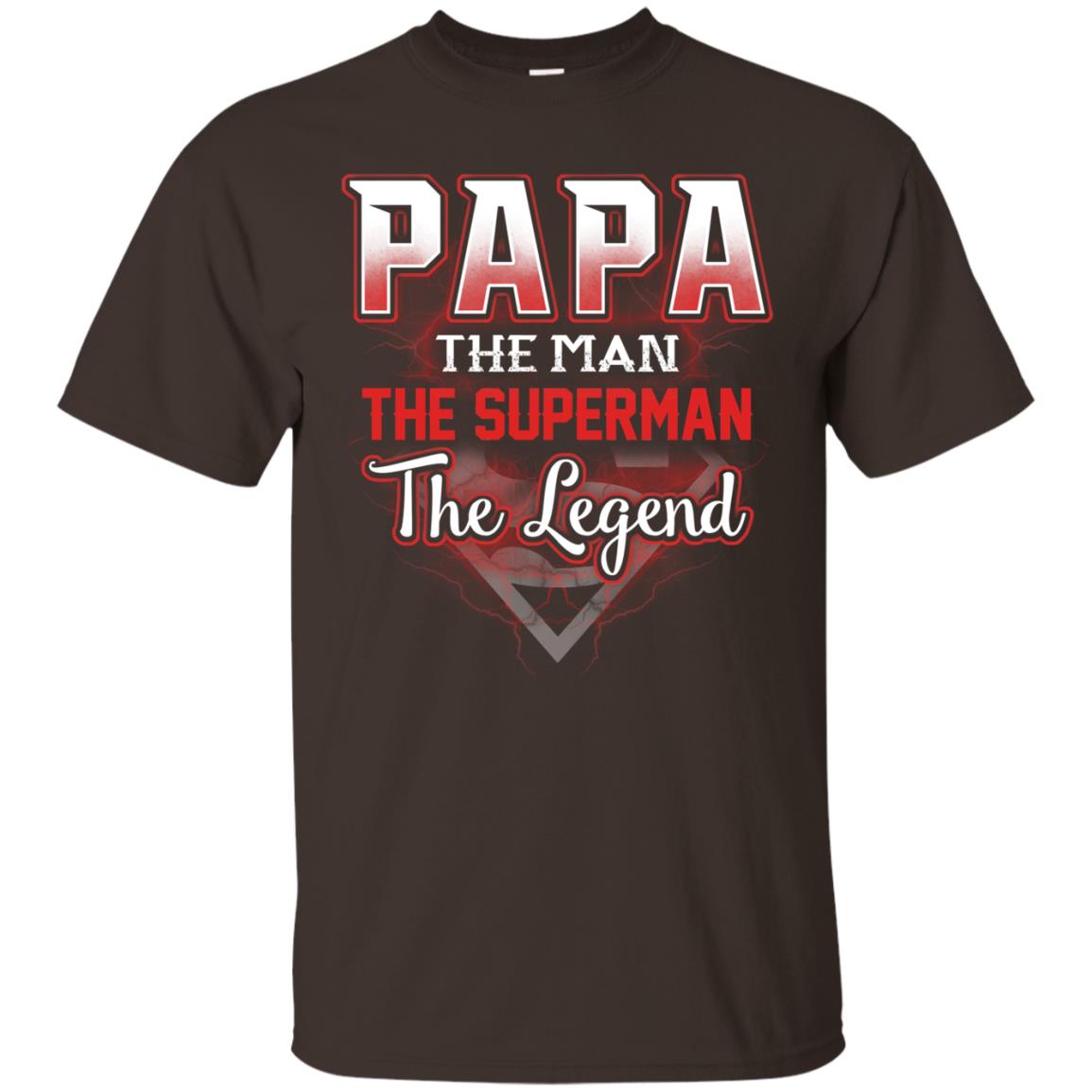 Papa The Man The Superman The Legend T-shirt Dark Chocolate
