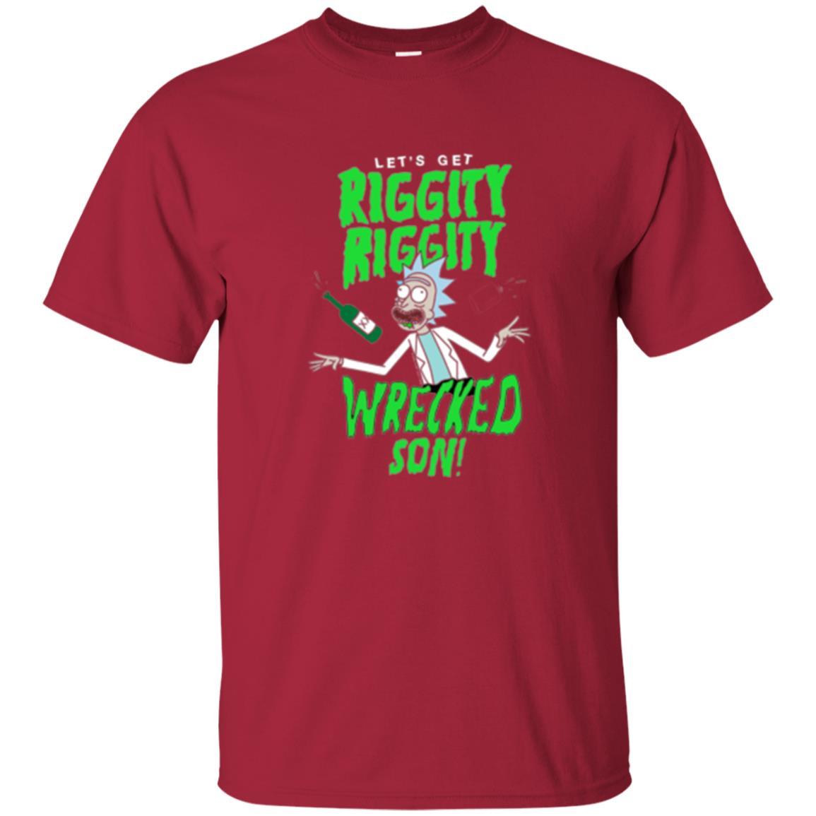 Rick Morty T-shirt Riggity Riggity Wrecked Spiral Cardinal