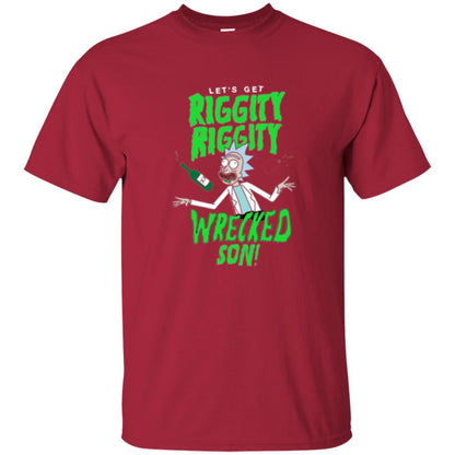 Rick Morty T-shirt Riggity Riggity Wrecked Spiral Cardinal