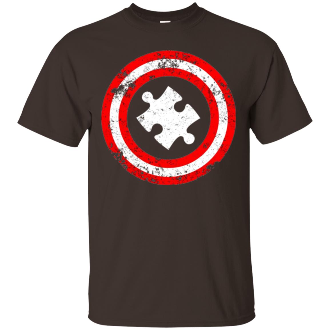 Autism Awareness T-shirt Captain Autism Superhero Dark Chocolate