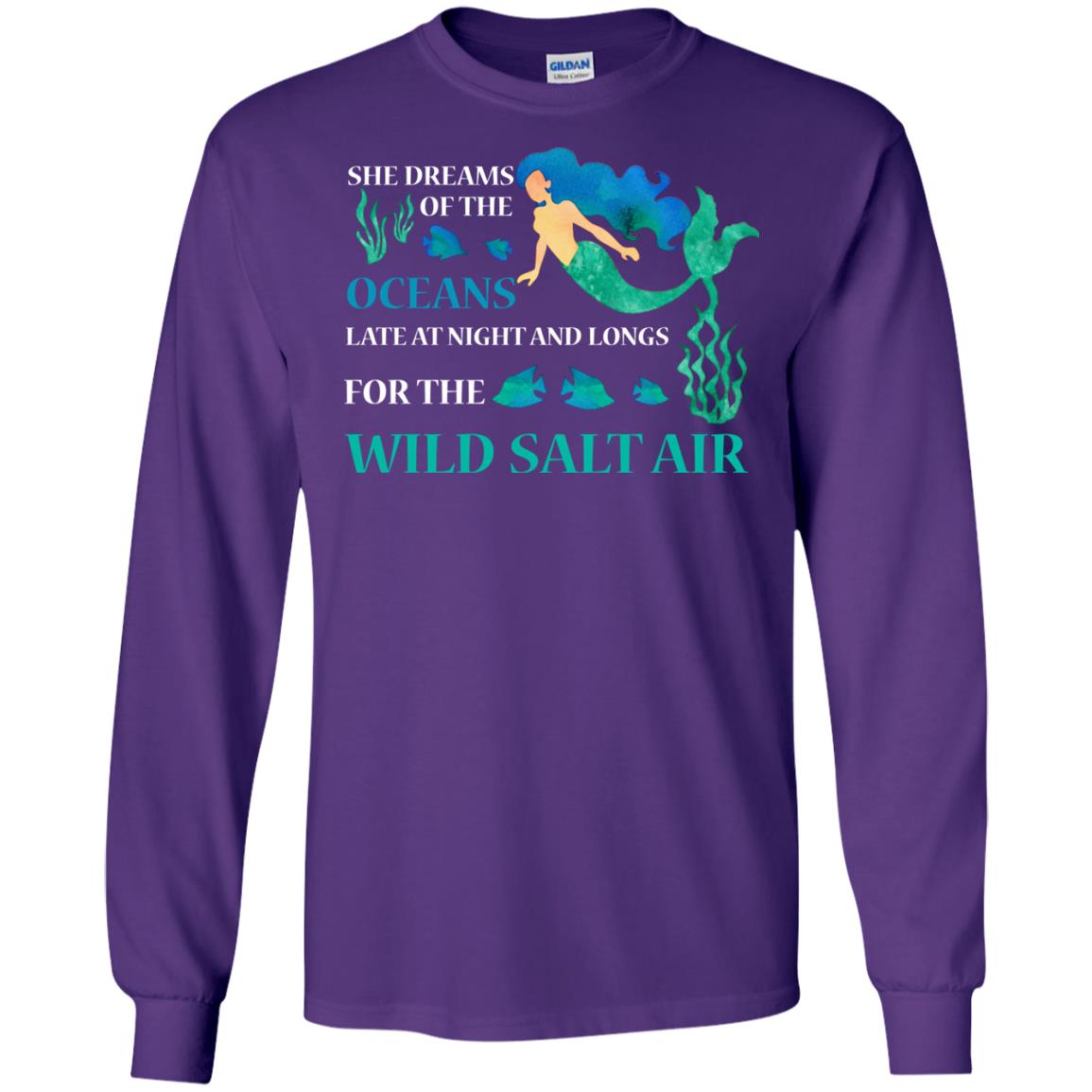 She Dreams Of The Oceans Mermaid T-shirt Purple