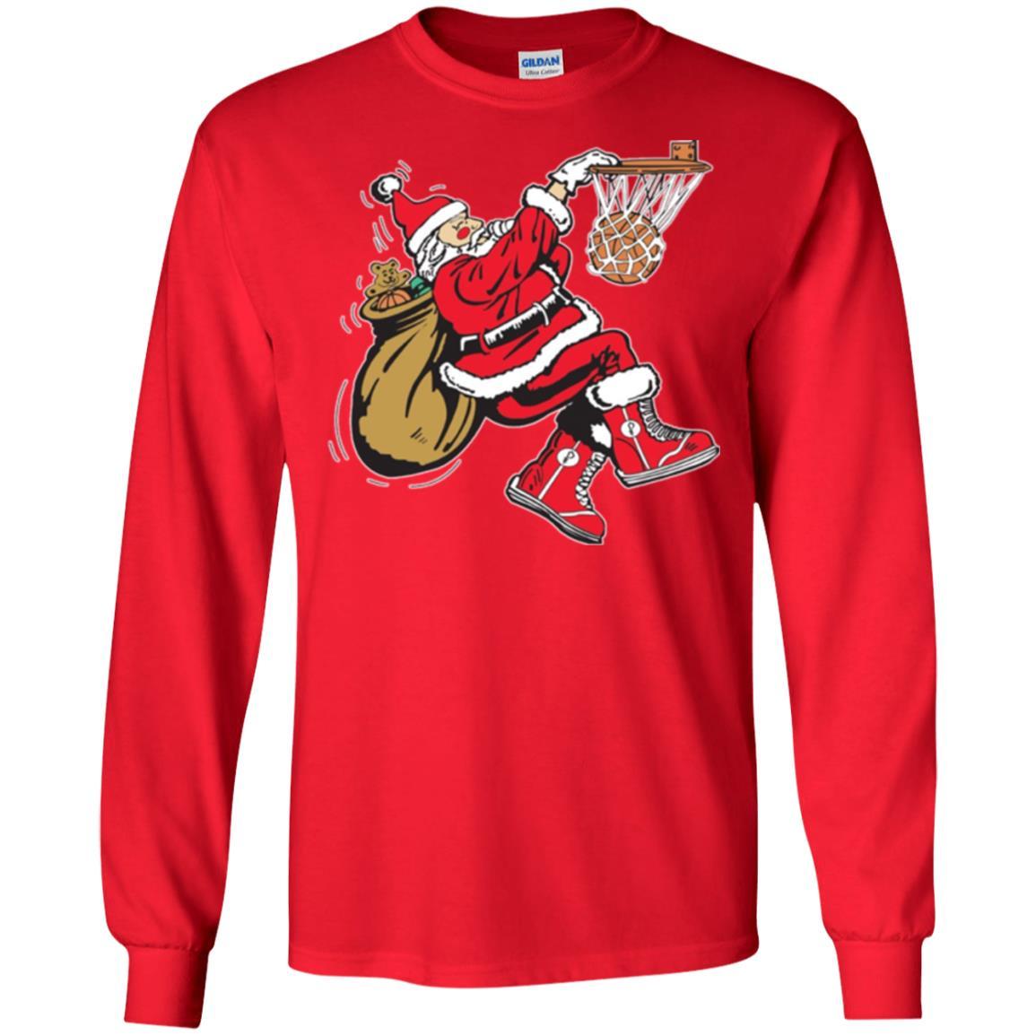 Christmas T-shirt Basketball Santa Claus Red