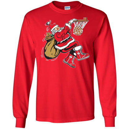 Christmas T-shirt Basketball Santa Claus Red