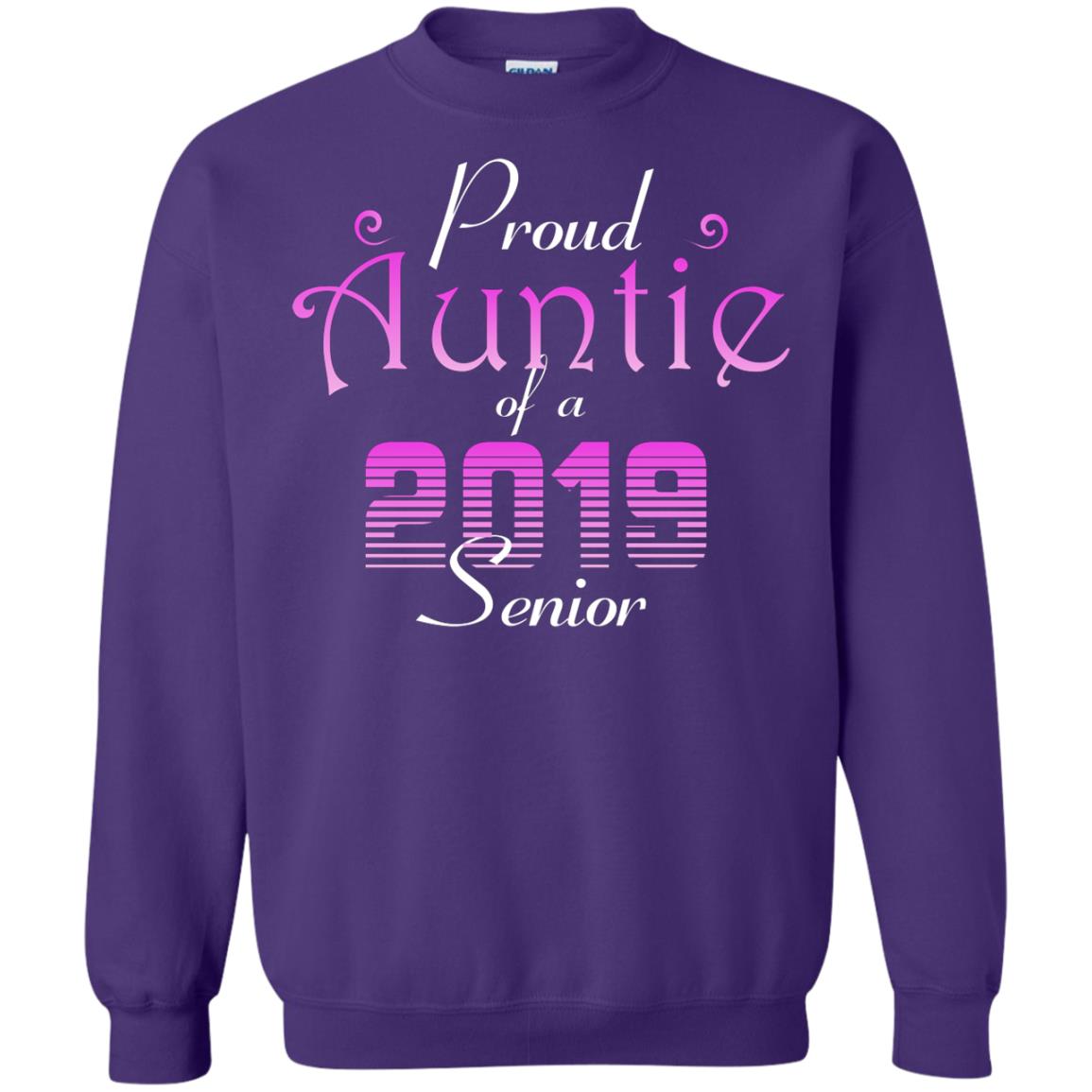 Proud Auntie Of 2019 Senior Aunt Shirt Purple