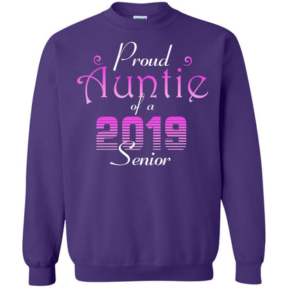 Proud Auntie Of 2019 Senior Aunt Shirt Purple