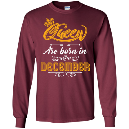 Brithday T-Shirt Queen Are Born In December Maroon