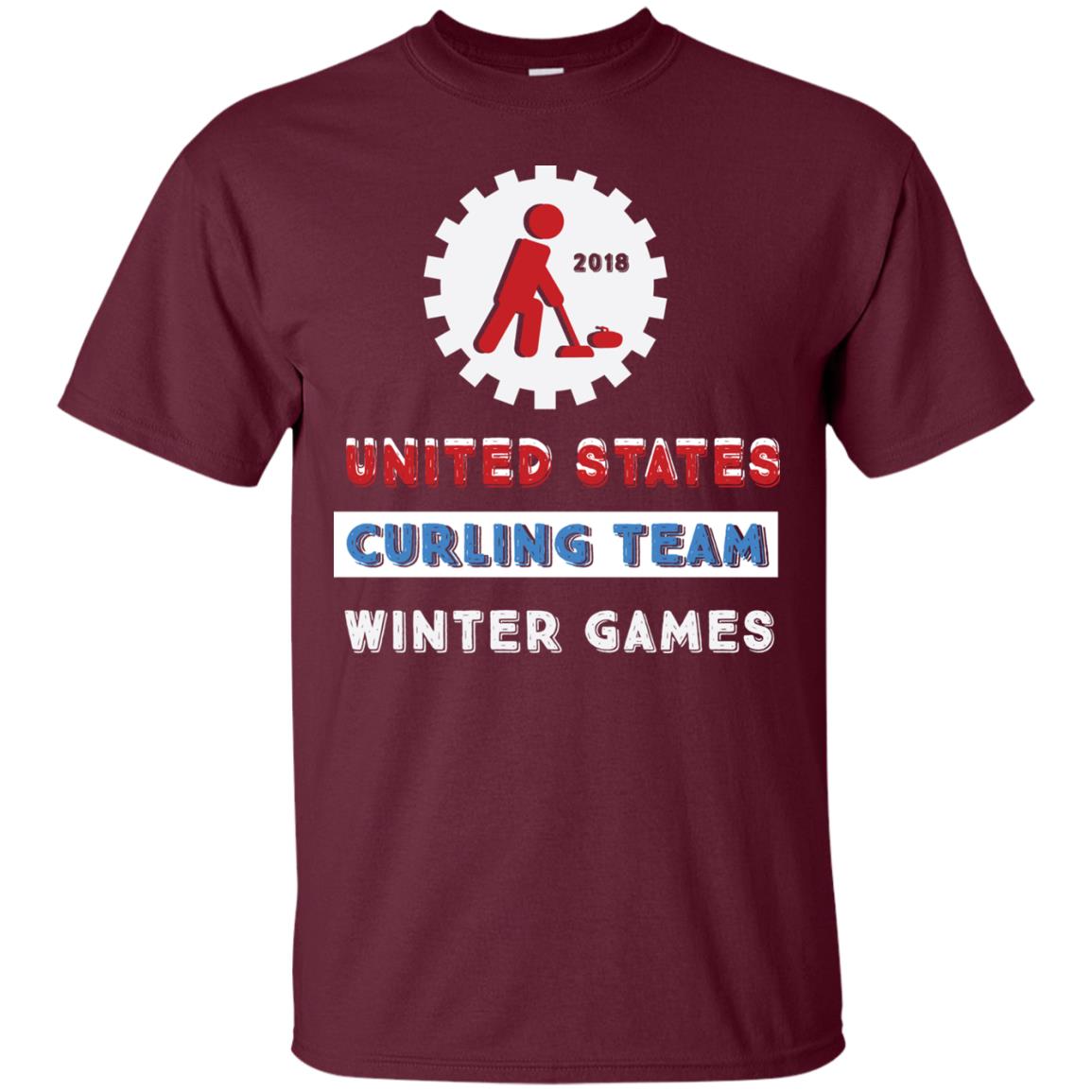 United States Curling Team Winter Games Curling Lover T-shirt Maroon