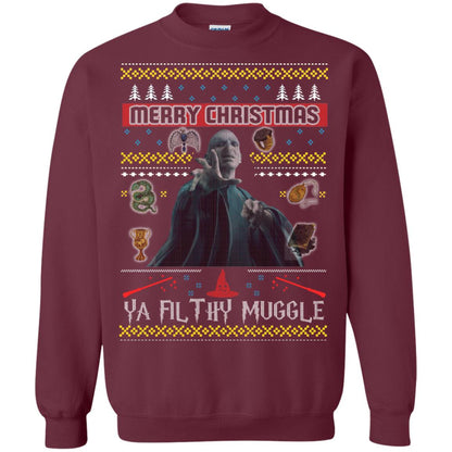 Merry Christmas Ya Filthy Muggle Harry Potter Fan T-shirt Maroon