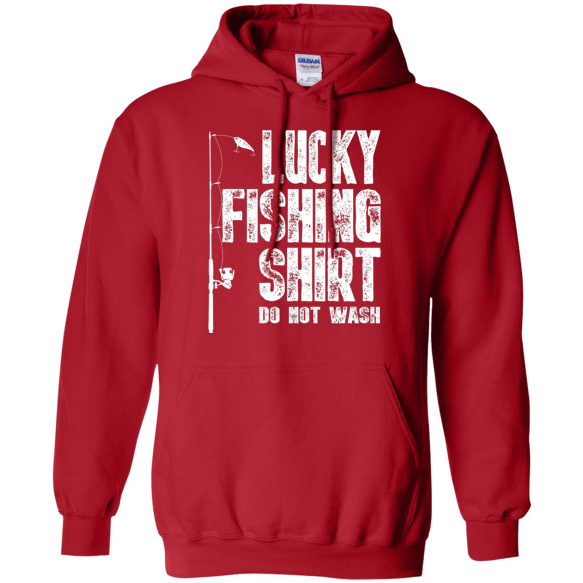 Fisherman T-shirt Lucky Fishing Shirt Do Not Wash Red