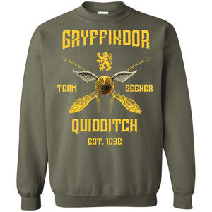 Gryffindor Quiddith Team Seeker Est 1092 Harry Potter ShirtG180 Gildan Crewneck Pullover Sweatshirt 8 oz.