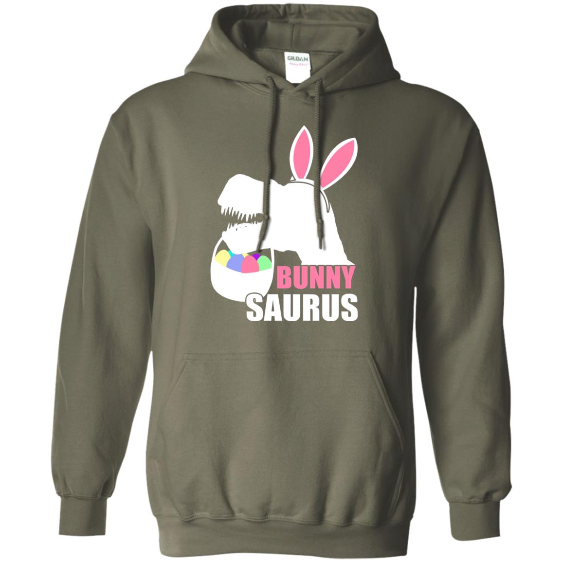 Bunnysaurus Easter Dinosaur Lover Shirt Military Green