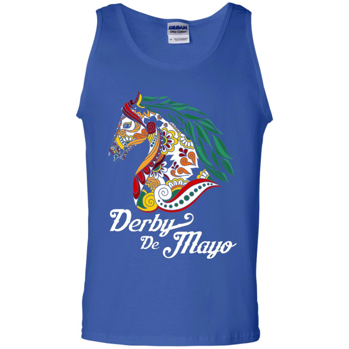 Derby Cinco De Mayo Floral Horse Race T-shirt Royal