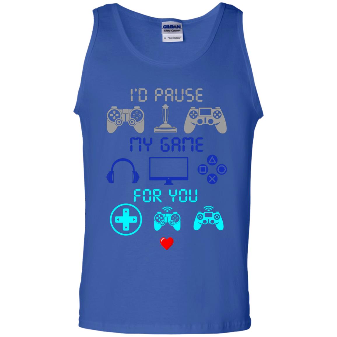 Gamer T-shirt I'd Pause My Game For You Royal
