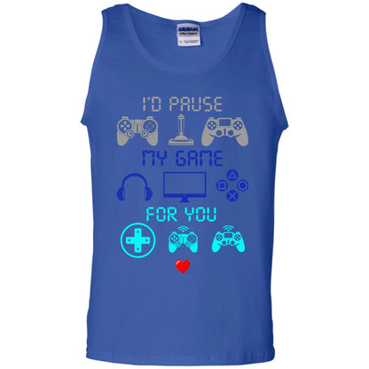 Gamer T-shirt I'd Pause My Game For You Royal