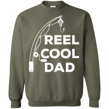 Fisherman T-shirt Reel Cool Dad Military Green