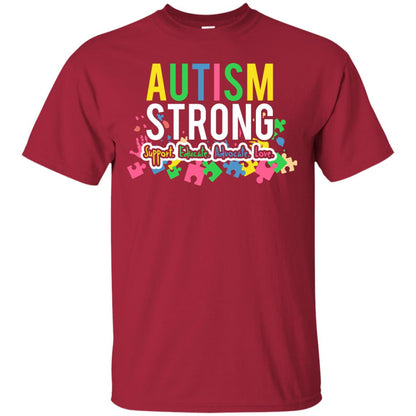 Autism Strong Support Educate Advocate Love Autism Awearness T-shirt Cardinal