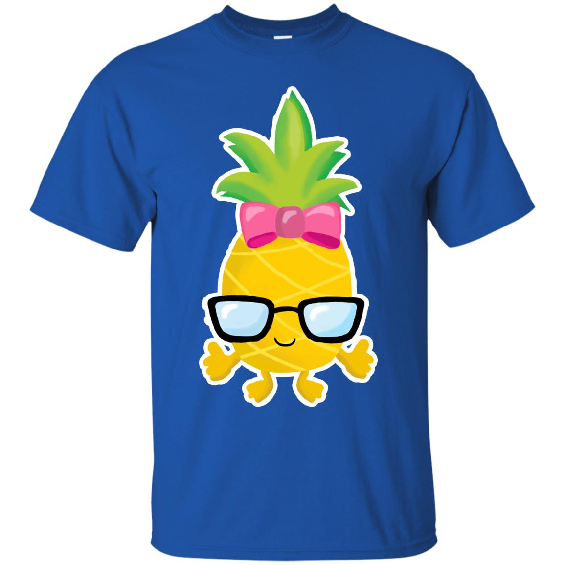 Funny Pineapple With Glasses For Girls Womens Shirt Royal