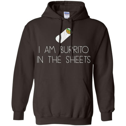 Burrito T-shirt I Am A Burrito In The Sheets Swaddling Dark Chocolate