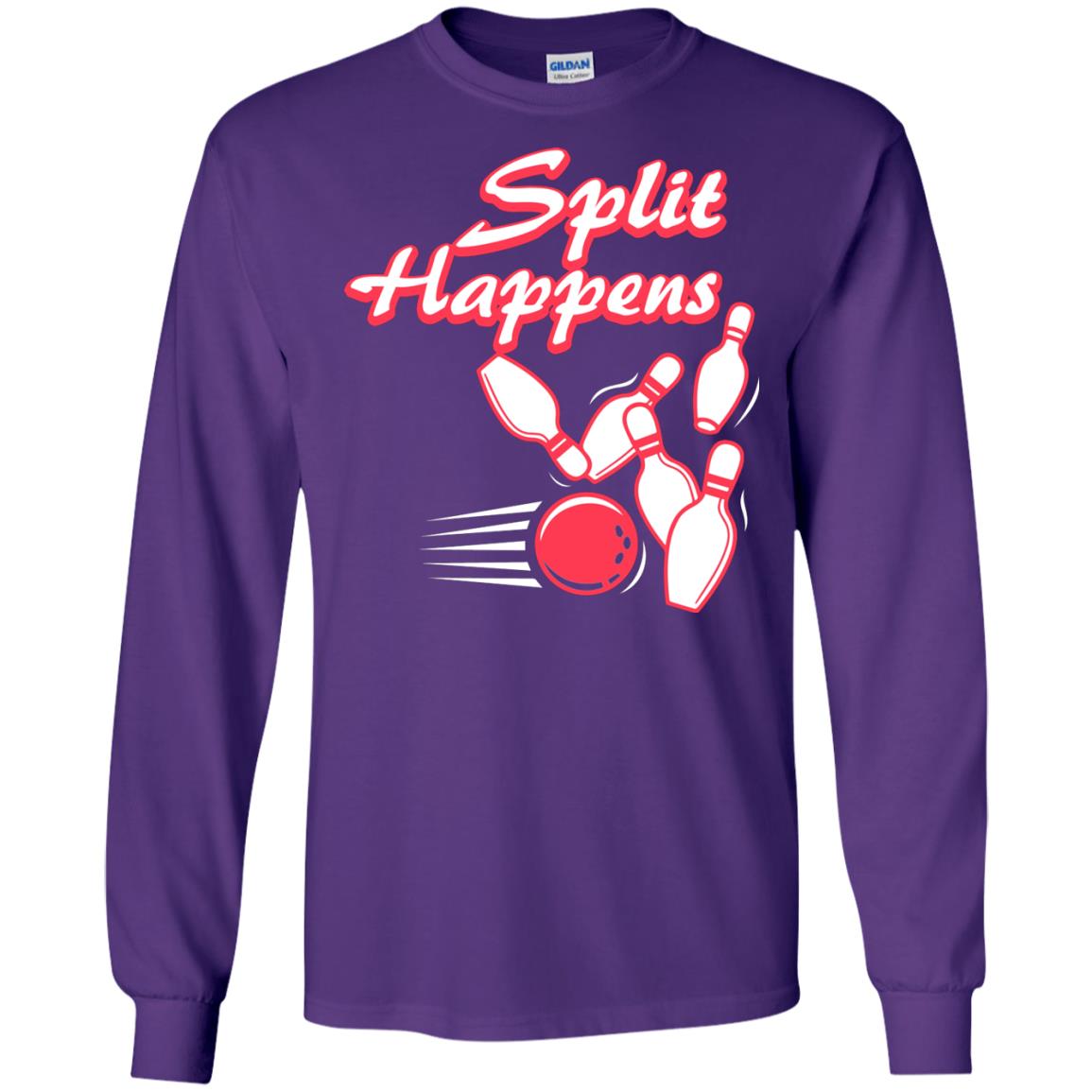 Bowling Lover T-shirt Split Happens Purple