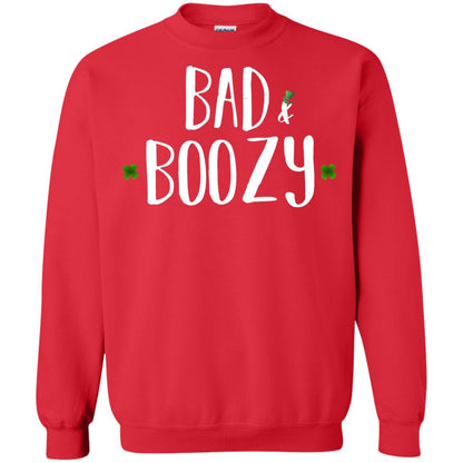 Bad And Boozy Funny Saint Patrick Day T-shirt Red