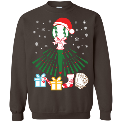 Baseball Christmas T-Shirt Dark Chocolate