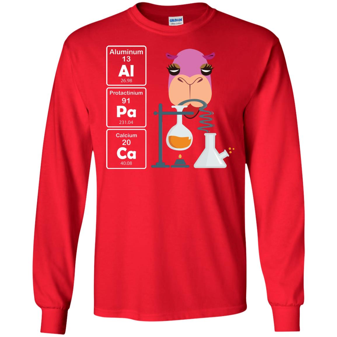 Al-pa-ca Funny Element Chemistry Alpaca Lover Shirt Red