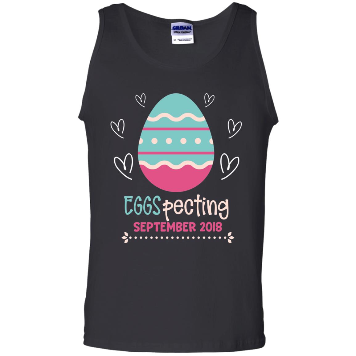 Easter Pregnancy Announcement Shirt Eggspecting September 2018 Black