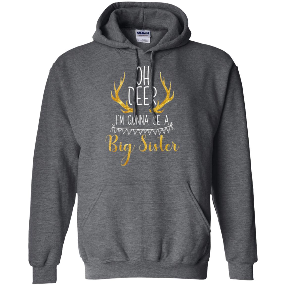 Announcement T-shirt Oh Deer I_m Gonna Be A Big Sister Dark Heather
