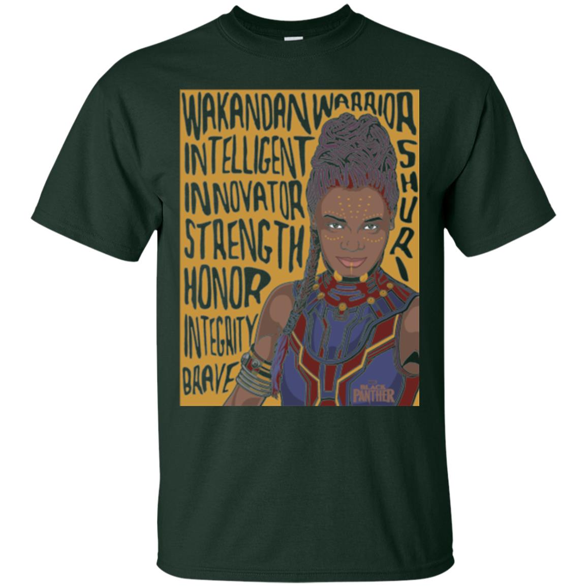 Black Panther Movie Shuri Word Art T-shirt Forest