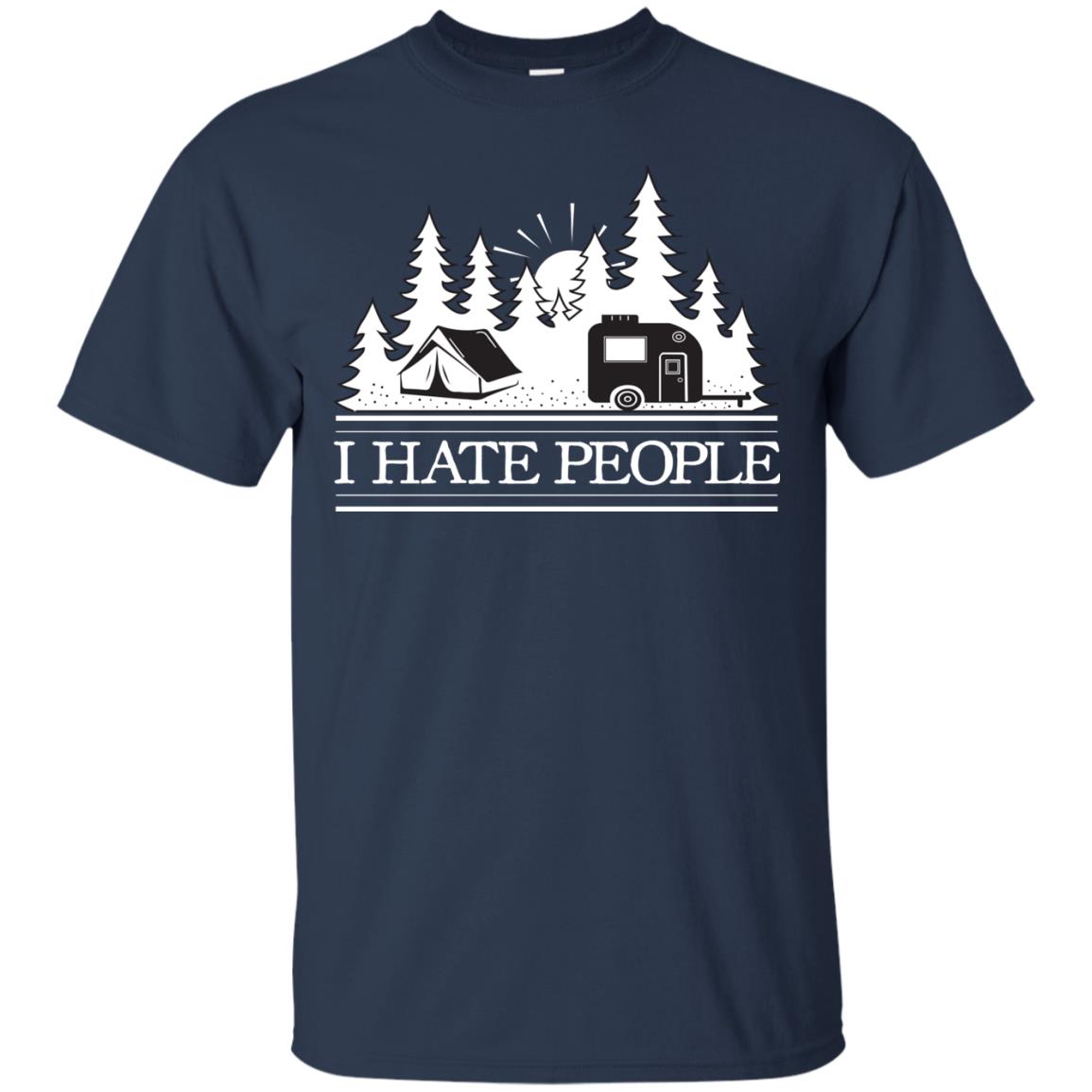 I Hate People Camping Lover Shirt Navy