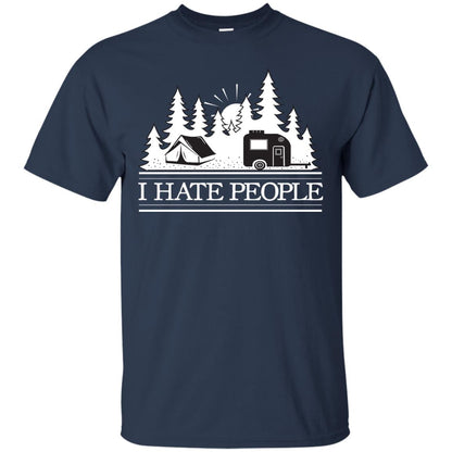 I Hate People Camping Lover Shirt Navy