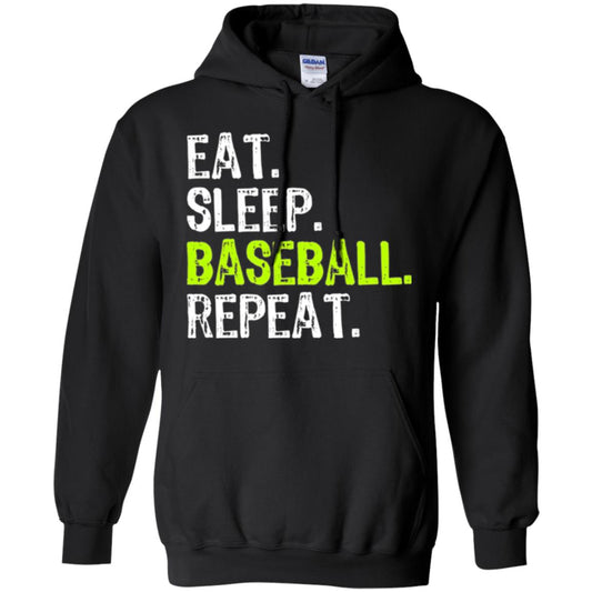 Baseball T-shirt Eat Sleep Baseball Repeat Black