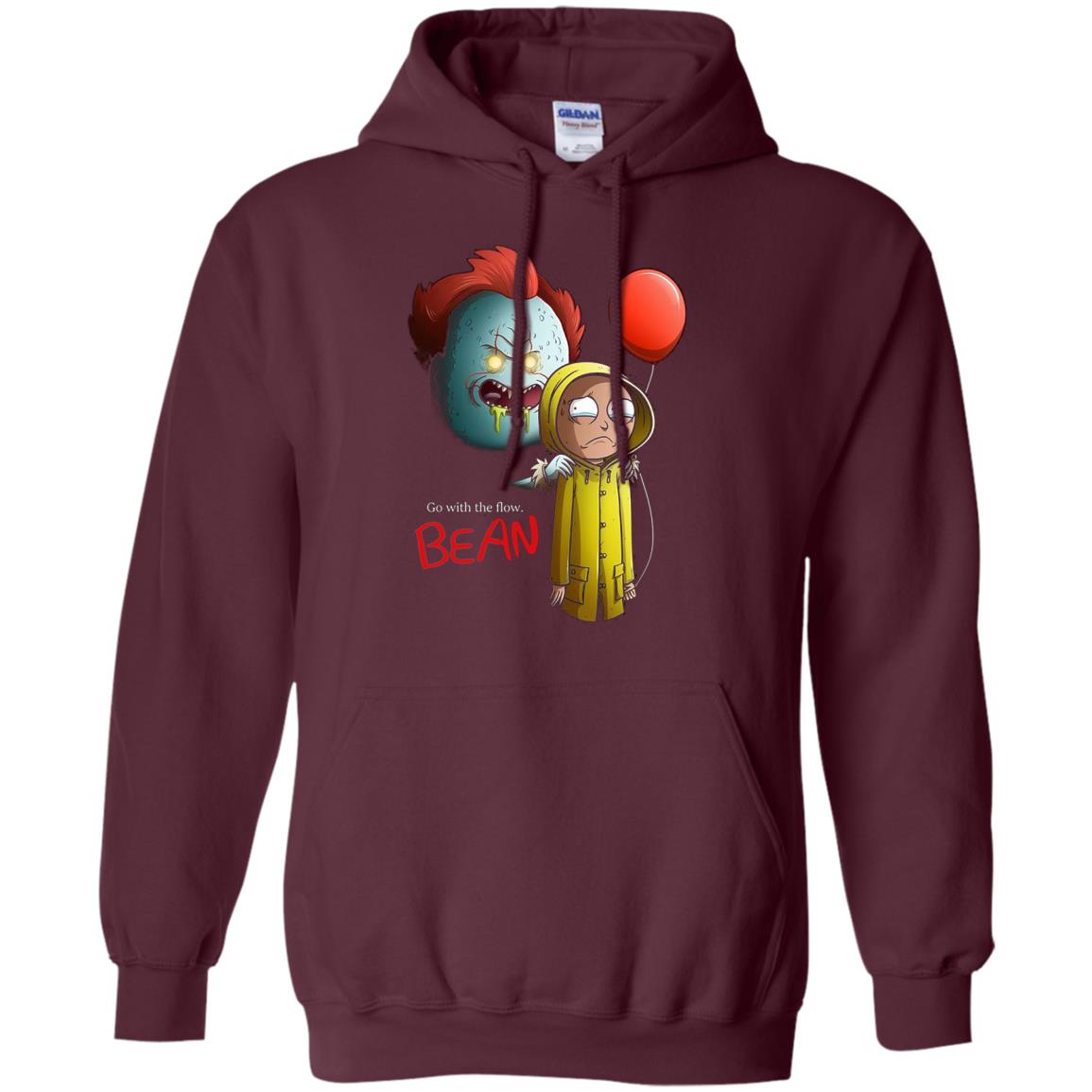 Go With The Flow It And Bean Horror Movie Shirt Maroon